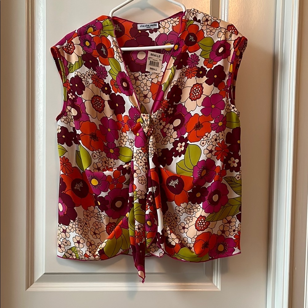 Chic Red and Pink Blouse